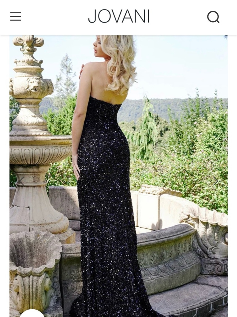Jovani Black Sparkle Strapless Mermaid Gown - Picture 2 of 2
